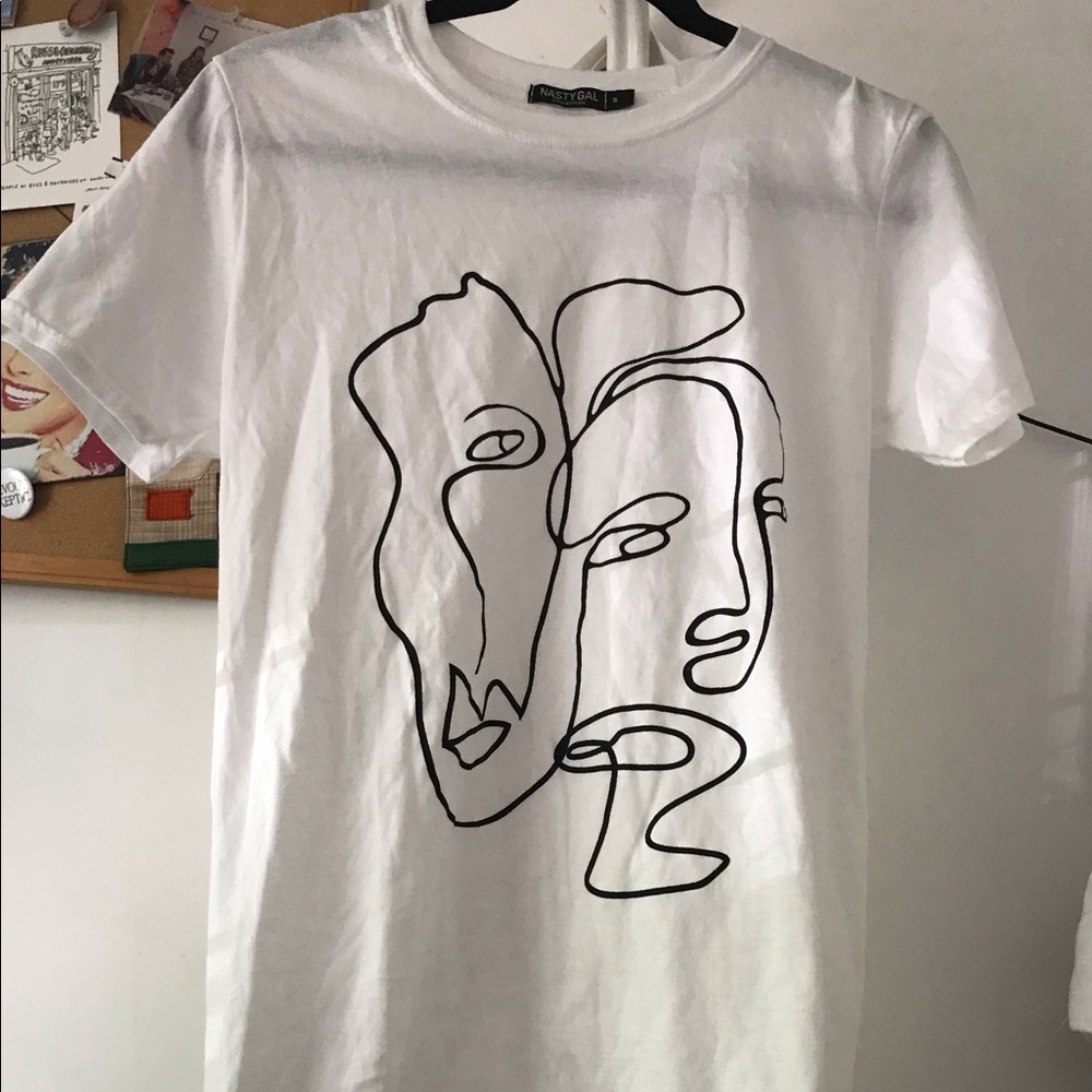 Nasty gal two faced tee in white, small